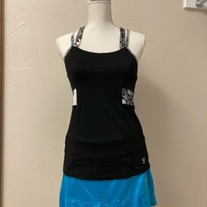 Sofibella skirt, size S, tank top size S, turquoise and black.
